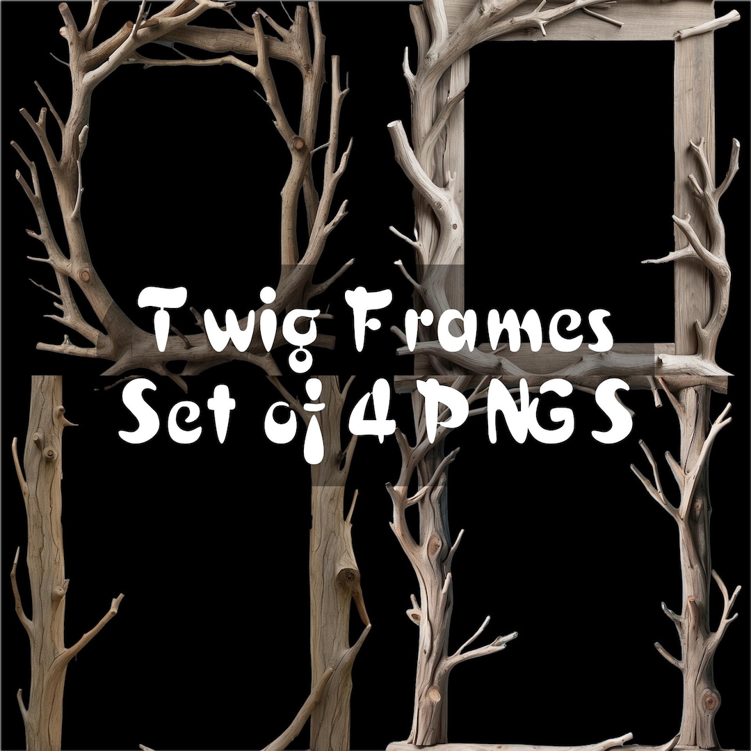 Branch Frames Clipart Digital Download Set of 4 - Etsy