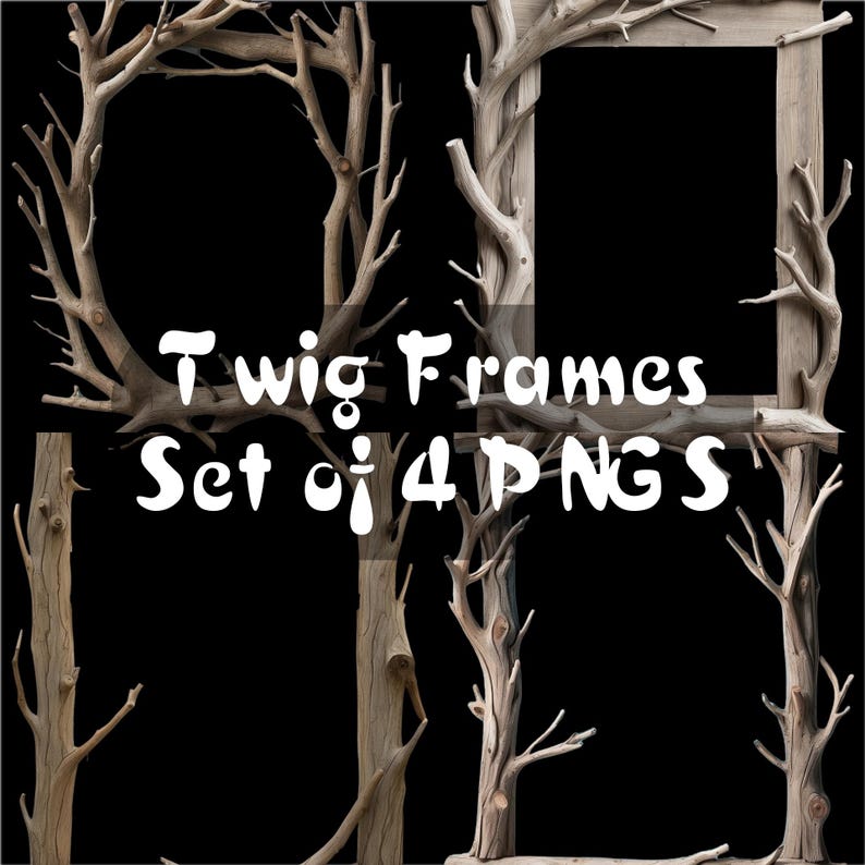 Branch Frames Clipart Digital Download Set of 4 - Etsy