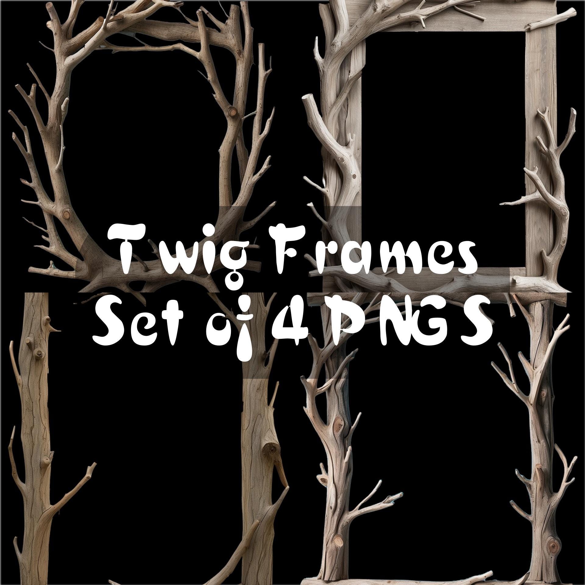 Branch Frames Clipart Digital Download Set of 4 - Etsy