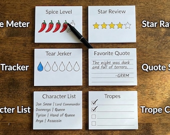 Printable Sticky Note Template | Reading Journal Annotation Kit | Bookish Stationery PDF | DIY Book Tabs | Spice Level & Star Rating