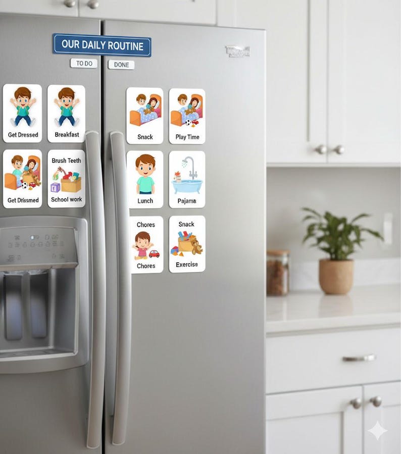 Visual Schedule Cards for Kids | Toddler Routine Chart | ADHD Planner ...