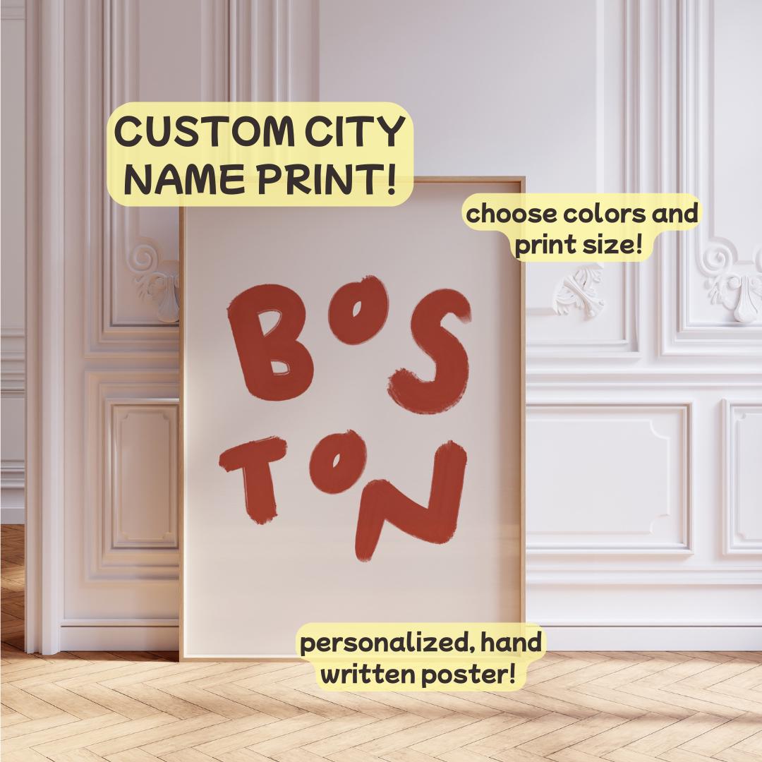 Custom Location Wall Art | Personalized Vintage City Poster | Moving Apartment Gift | Digital Download