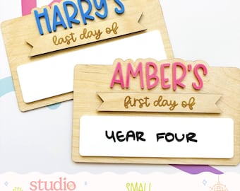 Small Personalised First & Last Day of School Board | Photo Prop | Reusable School Milestone Sign