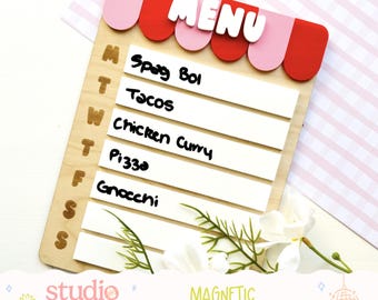 Weekly Menu Board | Magnetic Fridge Organiser | Acrylic Dinner Planner | Gift for Mum | Kitchen Organisation