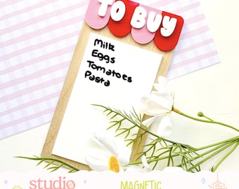 Shopping List Magnet | Fridge Organiser | Acrylic Grocery List | Kitchen Organisation | Gift for Mum