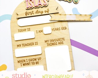 Personalised First & Last Day of School Board | Sibling Photo Prop | Sibling Milestone Sign