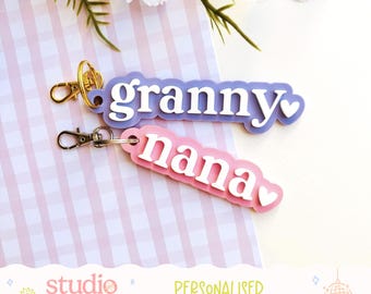 Nana Acrylic Keyring | Grandma Gift | Custom Name Keychain | Personalised Keychain | Mother’s Day Gift
