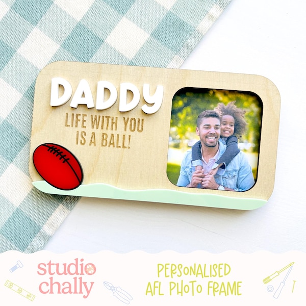 Personalised AFL Photo Frame | Father's Day Gift | Footy Dad Gift | Dad Grandpa Poppy | Custom Football Picture Frame