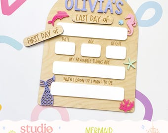 Personalised Mermaid Back to School Board | Photo Prop