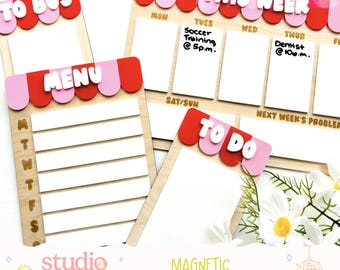 Fridge Organisation Set | Magnetic Planner Bundle | Weekly, Menu, To Do & Shopping List Boards | Gift for Mum