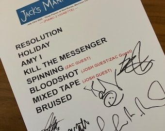 Jack's Mannequin signed reprinted 2025 Setlist Red Rocks