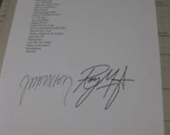 Door 1970 reprint setlist with Jim Morrison Ray Manzarek reprinted signatures