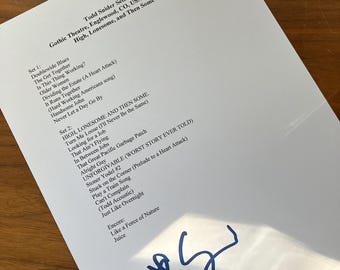 Todd Snider signed reprinted 2025 Setlist Oct 30 Gothic Theater