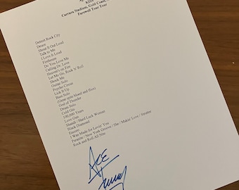 Ace Frehley signed reprinted Setlist 2001 last Kiss show