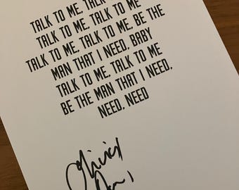 Olivia Dean MAN I NEED lyrics reprint autograph