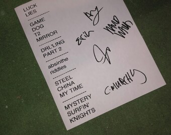 Minus the bear TourVoids September 22, 2013 salt lake city signed setlist reproduction
