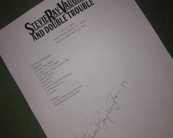 Stevie Ray Vaughan signed setlist The Fire and Fury Tour 1989 setlist reproduction