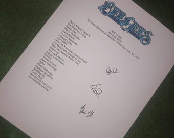 Bee Gee setlist 2001 band autographed reprint setlist