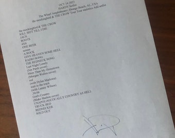 HARDY signed reprinted Setlist 2023 Alabama autograph mockingbird tour