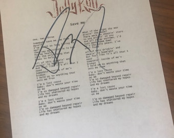 Jelly Roll lyrics SAVE ME signed reporduction autograph