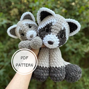 Crochet Sitting Raccoon Amigurumi Pattern | Raccoon Crochet Pattern Tutorial | Raccoon Plushie Crochet Pattern | Woodland Crochet Pattern