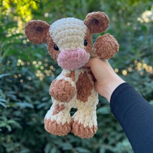 Custom Cow Lovey | Cow Snuggler | Cow Plushie | Farmhouse Nursery Decor | Handmade Home Decor | Crochet Cow | Baby Shower Gifts