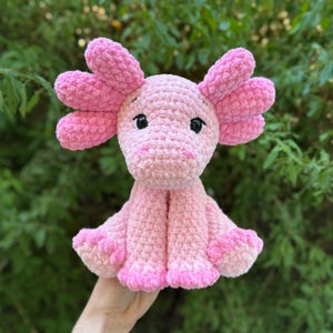 Virkad sittande Axolotl Amigurumi-mönster | Handledning för virkmönster med låg söm | Virkmönster för Axolot Plushie bild 6