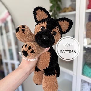 Crochet Floppy German Shepherd Pattern No Sew Dog Stuffed Animal Amigurumi Tutorial