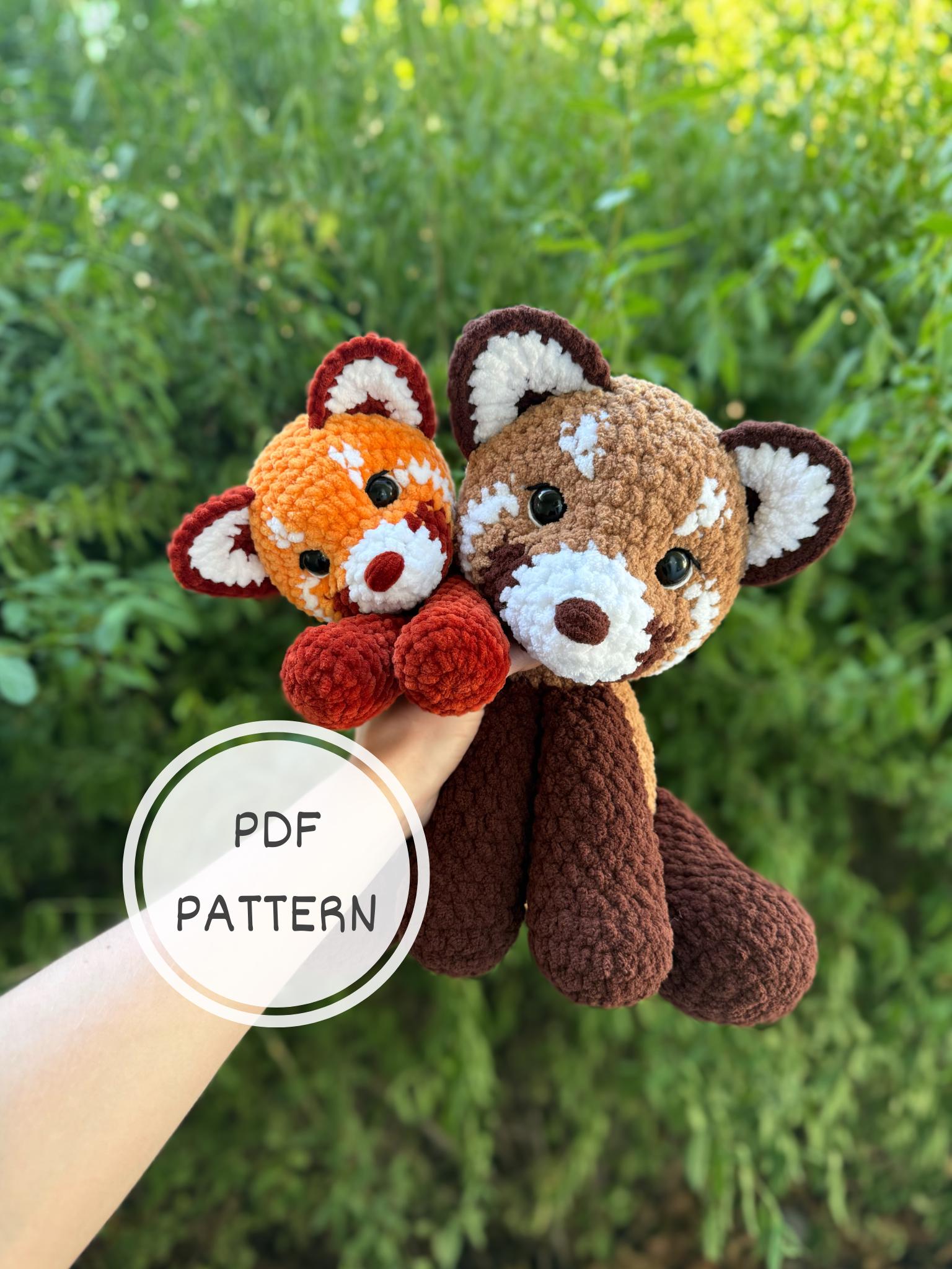 ここ様　あみぐるみ　レッサーパンダなど かぎ針編みで作るレッサーパンダの編みぐるみパターン | ジャングル