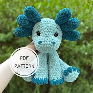 Crochet Sitting Axolotl Amigurumi Pattern | Low-sew Crochet Pattern Tutorial | Axolotl Plushie Crochet Pattern