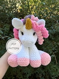Crochet Sitting Unicorn Amigurumi Pattern | Mythical Fantasy Crochet Pattern Tutorial | Unicorn Plushie Crochet Pattern product logo