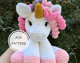 Crochet Sitting Unicorn Amigurumi Pattern | Mythical Fantasy Crochet Pattern Tutorial | Unicorn Plushie Crochet Pattern
