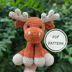 Crochet Moose Amigurumi Pattern | Moose Crochet Pattern | Woodland Crochet Pattern | Christmas Crochet Pattern | Moose Crochet Tutorial