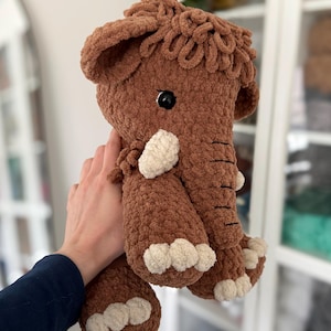 Crochet Sitting Woolly Mammoth Pattern Amigurumi Stuffed Animal Tutorial image 4