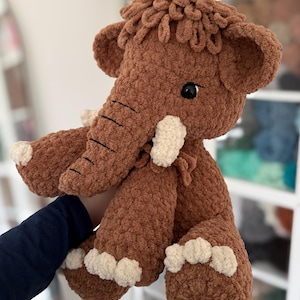 Crochet Sitting Woolly Mammoth Pattern Amigurumi Stuffed Animal Tutorial image 5