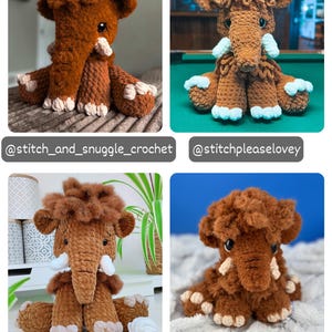 Crochet Sitting Woolly Mammoth Pattern Amigurumi Stuffed Animal Tutorial image 10