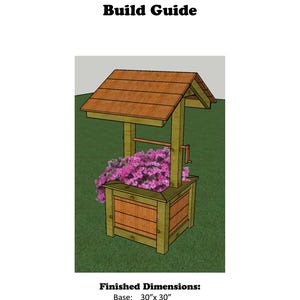 Wishing well planter, planter, wishing well, garden ideas, planter box, landscape ideas, gift ideas, projects, digital build guides.