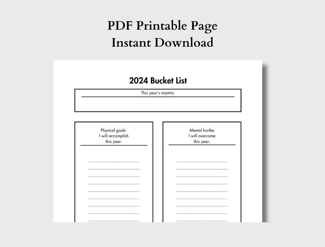 2024 Bucket List Etsy
