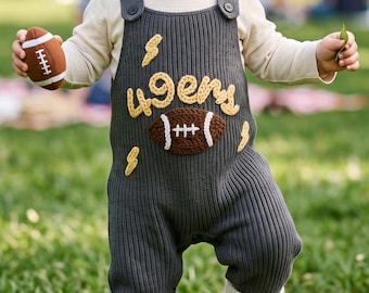 Personalized Baby Football Outfit, Baby Romper Football Overalls, Football Fan Gift, Gift for Football Lover,Baby Shower Gift, Baby Clothes