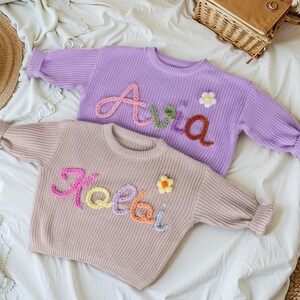 Custom Baby Name Sweater,Embroidered Baby Sweater With Name,Toddler Sweater Name,Baby Coming Home Outfit,Baby Shower Gift,Newborn Gift