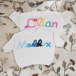 Personalized Hand Embroidered Name Baby Sweater,Custome Baby Name Sweater,Newborn Sweater,Baby Shower Gift,Newborn Gift,Baby Birthday Gift