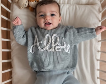 Personalized Baby Name Sweater,Custom Baby Sweater WIth Name,Monogrammed Baby Sweater,Baby Shower Gift,Newborn Gift,Gift For Baby Girls Boys