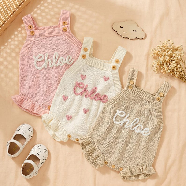 Personalized Baby Girl Romper, Custom Name Baby Romper, Baby Summer Outfit,Baby Girl Gifts, Ruffled Romper Baby, Newborn Coming Home Outfit image 11
