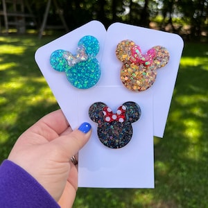 Minnie Inspired Phone Grip, Mouse Head Pop Grip, Glitter Phone Socket, Glitter Phone Accessory *You Choose Color!* Can Be Customized!