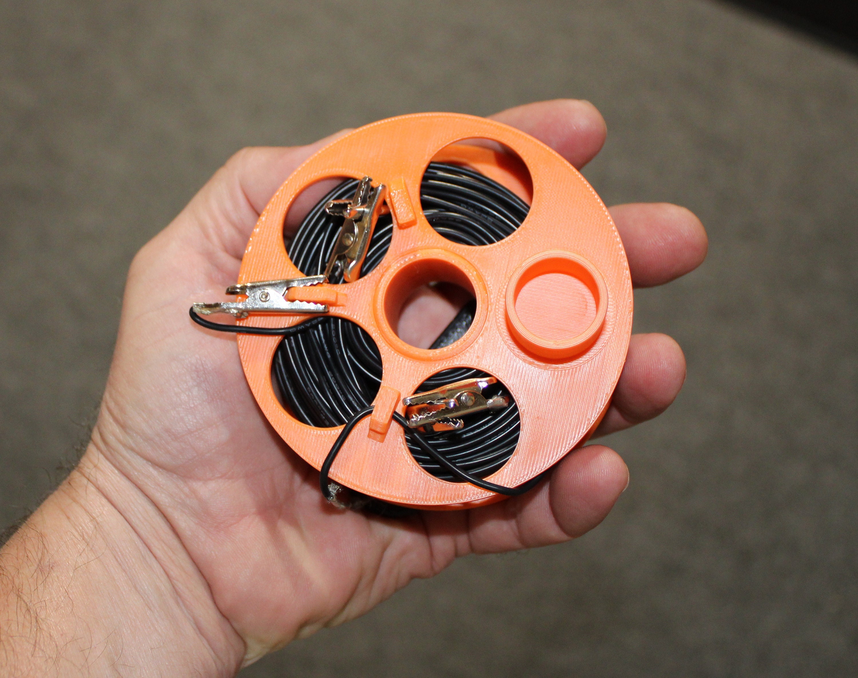 Antenna winder reel 3.5" (90mm) diameter for portable ham radio antennas, perfect for 40m EFHW - wind with fingers or handle- Free Shipping!