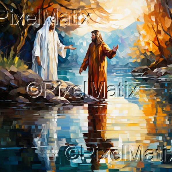Jesus at River Jordan for Baptism - Digital Download