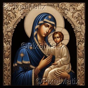 Theotokos - Orthodoxe iconen - Collectie (set van 5 afbeeldingen) - Digitale download