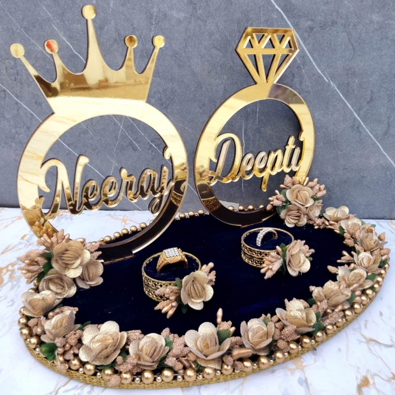 272. Engagement Ring Tray Decoration | Ring Ceremony Platter - YouTube