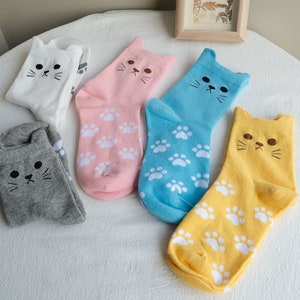 Chaussettes pour chats, chaussettes de collection d'animaux, chaussettes avec images, chaussettes cadeaux, chaussettes personnalisées, chaussettes décontractées, chaussettes chaudes pour femmes