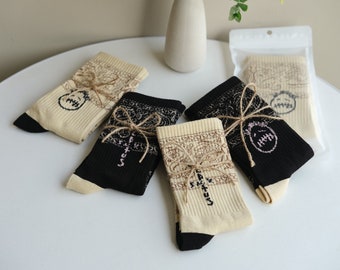 Street Style Design Comfortable Casual Socks,Cactus Jack letters Socks, Ghost Face Pattern Socks,UK 4-6.5 Cotton Socks